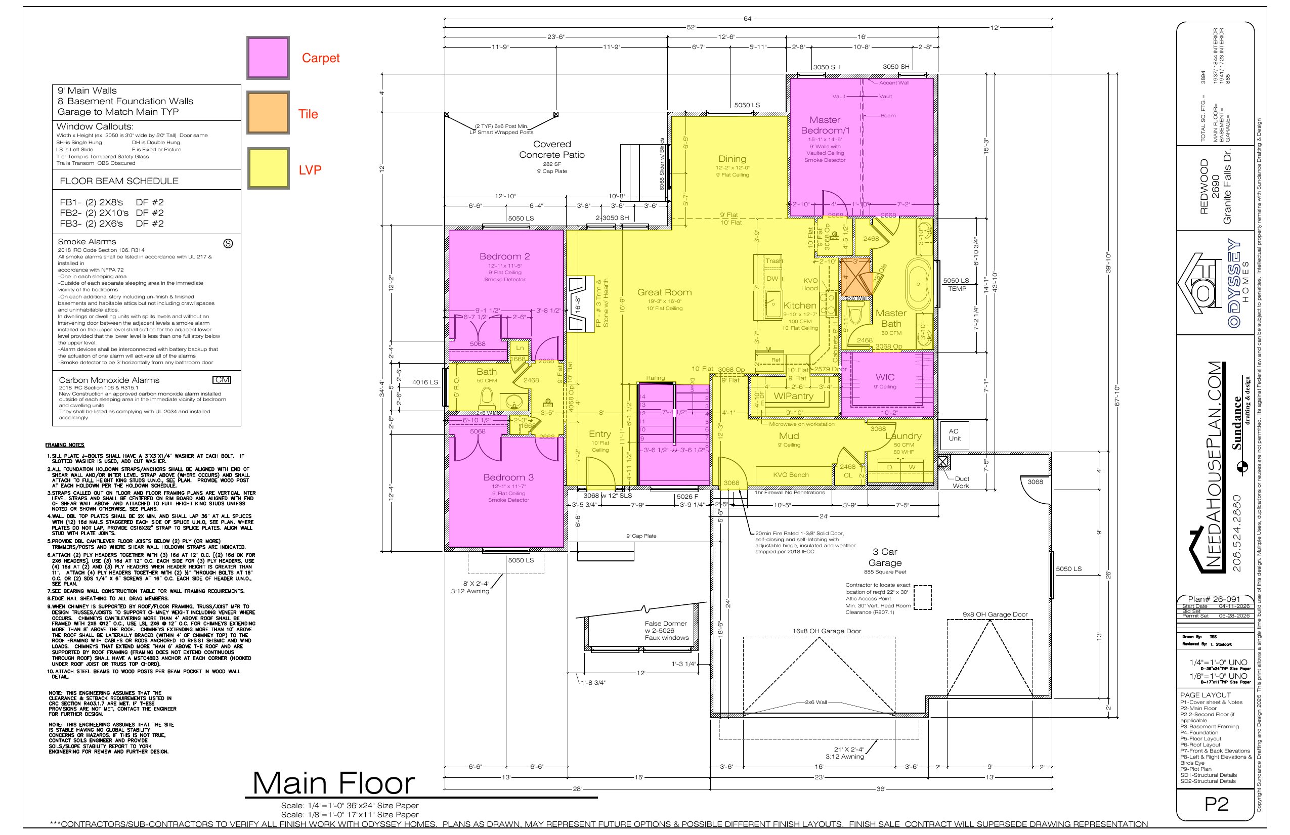 Main floor flooring layout plan