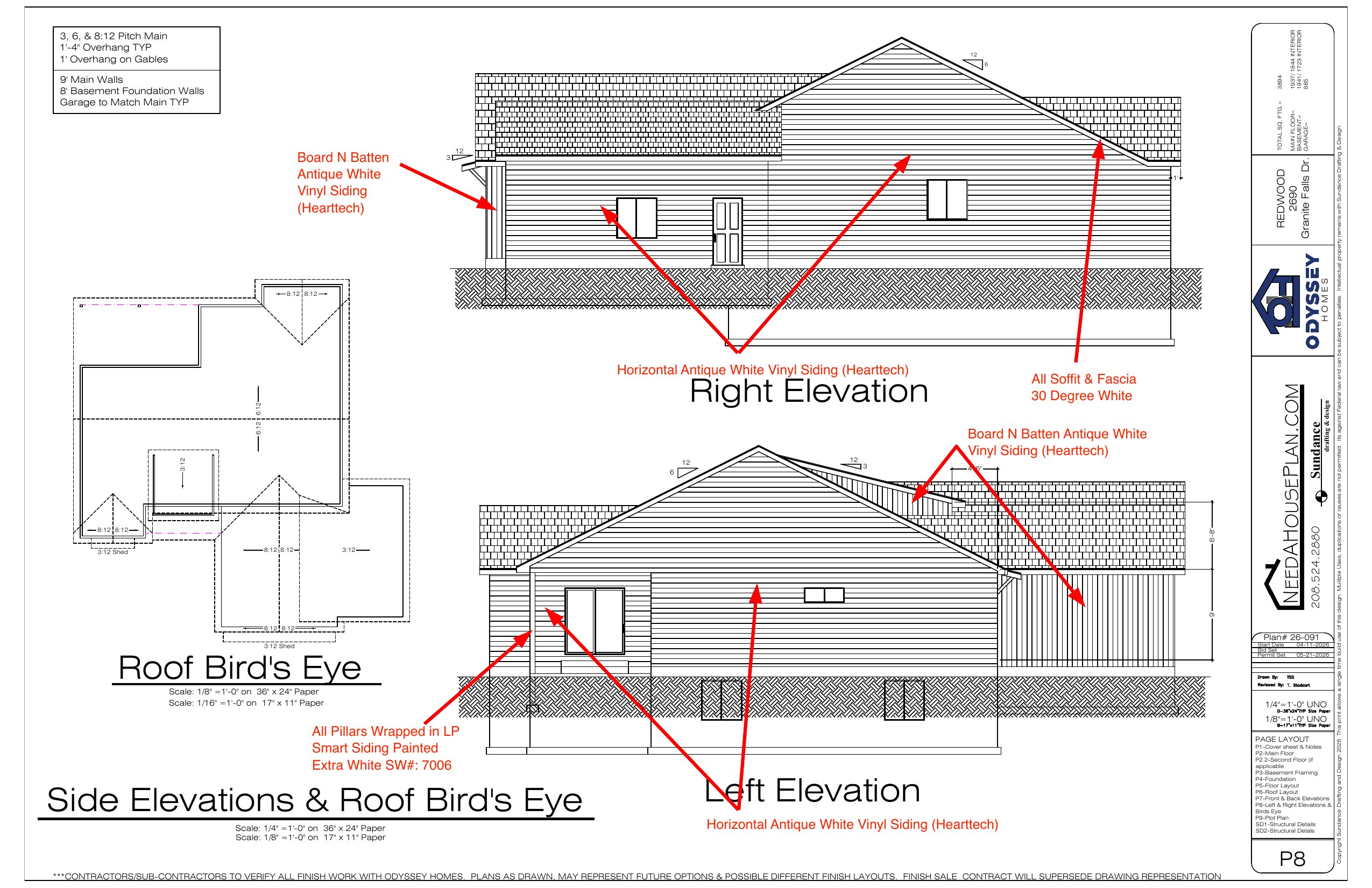 Left and Right Elevations siding map