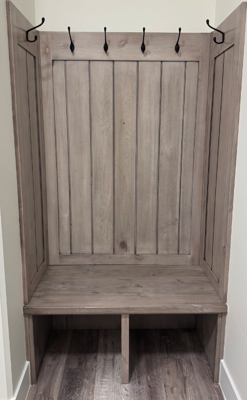 Vertical Shiplap Mudroom Bench Style