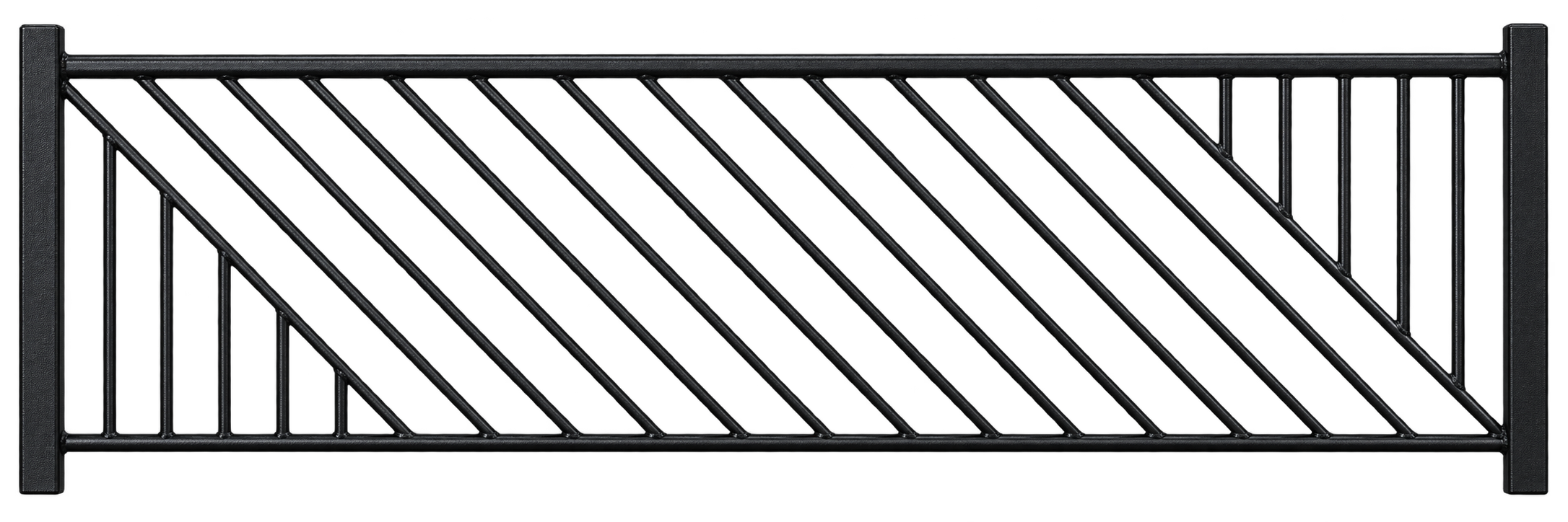 Black Chevron Wrought Iron Rail