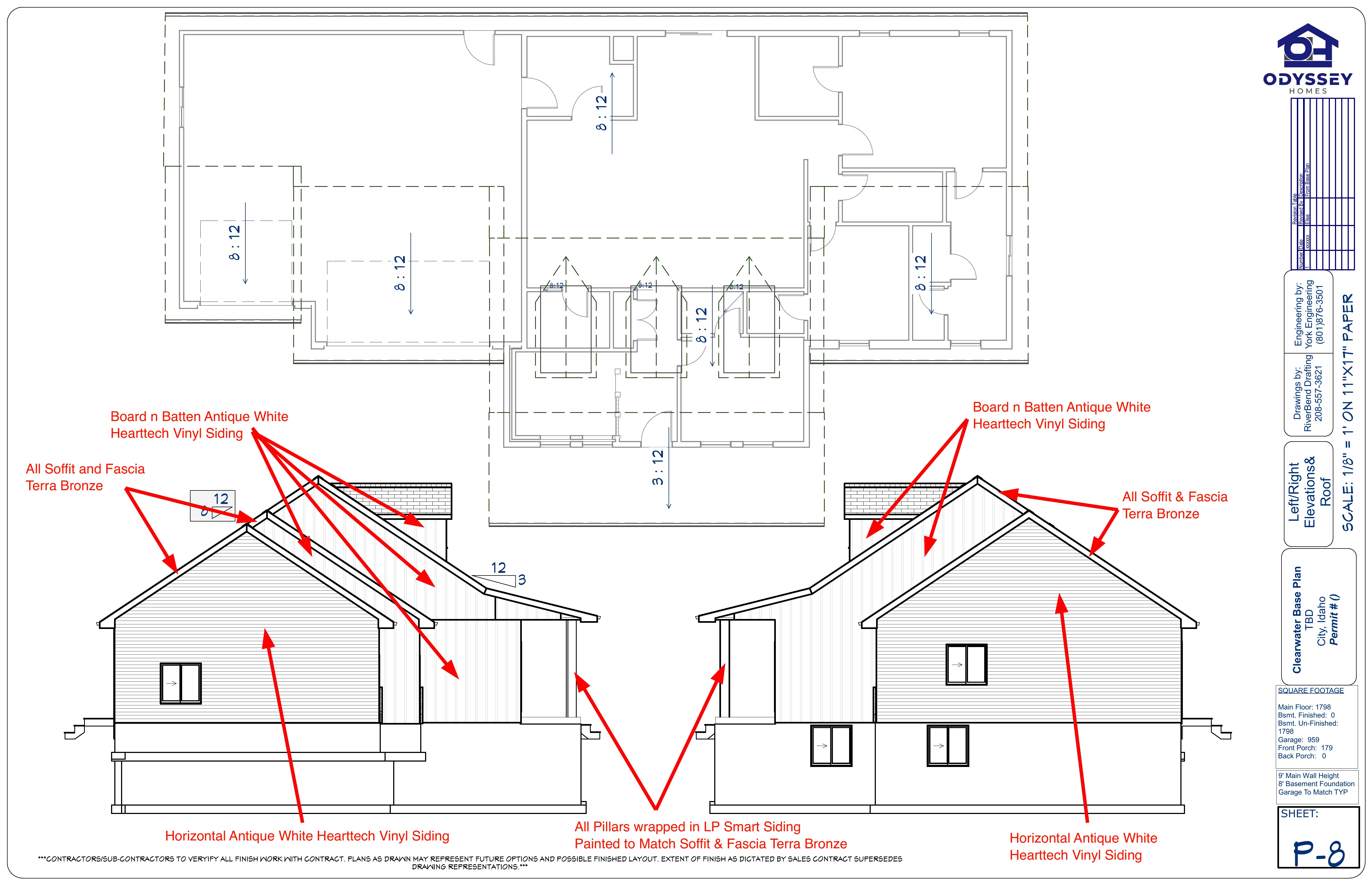 Left and right elevations siding map