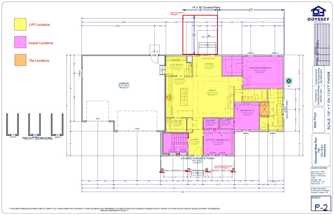 Main floor flooring layout plan