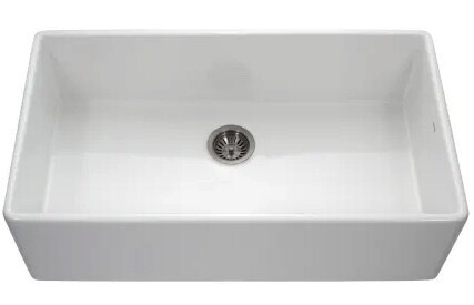 Actual white farmhouse kitchen sink, client-confirmed photo